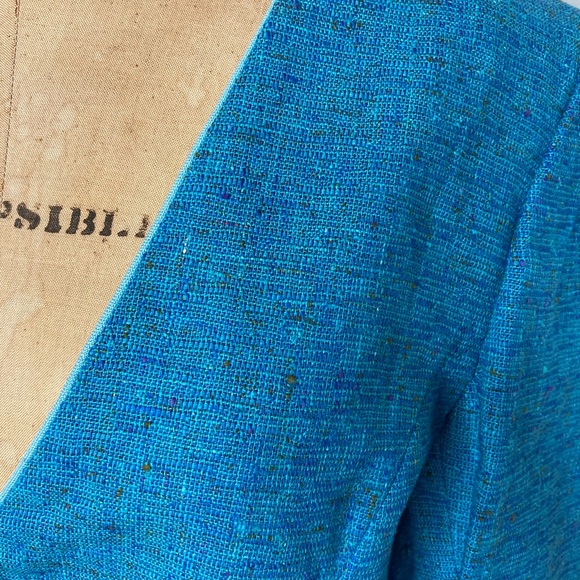 Vintage Roger Van S Blue Suit Pencil Skirt Gorgeous! - Picture 3 of 7